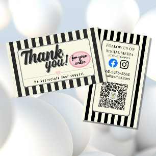 Visite Carte de remerciement professionnelle rétro Styl