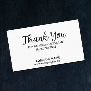 Visite Carte de remerciements minimaliste, Vegan Small