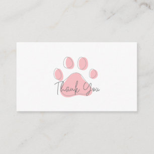Visite carte de remerciements pour animaux de compagnie,