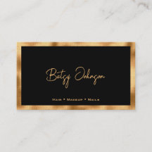 Carte de rendez-vous au salon Black & Gold Foil