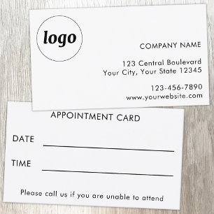 Visite Carte de rendez-vous client simple logo et texte