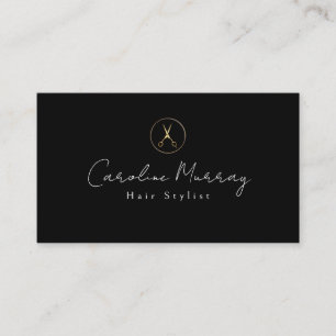Visite Carte de rendez-vous de coiffure moderne en noir b
