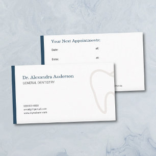 Visite Carte de rendez-vous de dentiste avec accents bleu