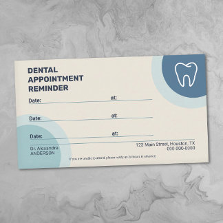Visite Carte de rendez-vous de dentiste avec des couleurs