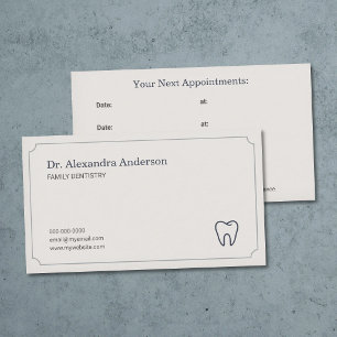 Visite Carte de rendez-vous de dentiste minimaliste