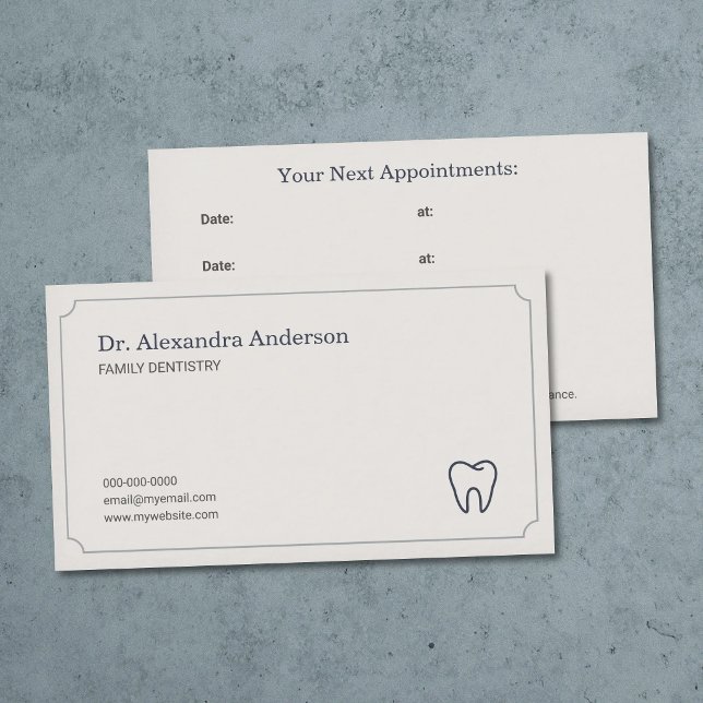 Visite Carte de rendez-vous de dentiste minimaliste (Minimalist Dentist Appointment Card)