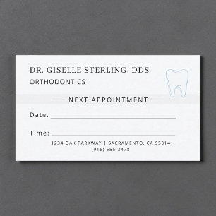 Visite Carte de rendez-vous de dentiste orthodontique