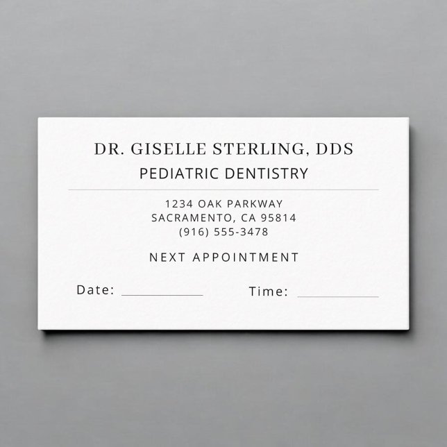 Visite Carte de rendez-vous de dentisterie pédiatrique (Créateur téléchargé)