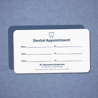 Visite Carte de rendez-vous dentaire Minimaliste Bleu