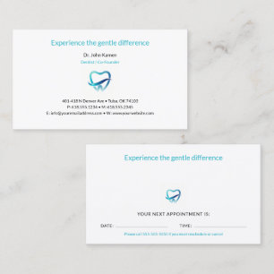 Visite Carte de rendez-vous dentaires Dentiste