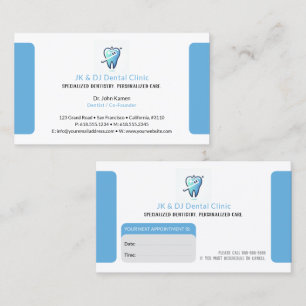 Visite Carte de rendez-vous dentaires Dentiste
