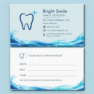 Visite Carte de rendez-vous dentiste bleu sarcelle éclabo