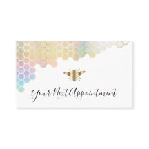 carte de rendez-vous du logo abeille et peigne de 