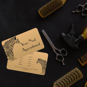 Visite Carte de rendez-vous Jaguar en or et noir