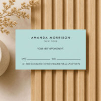 Carte de rendez-vous Luxe Minimaliste Menthe