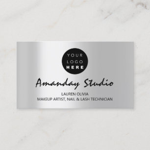 Visite Carte de rendez-vous moderne gris argent Logo pers