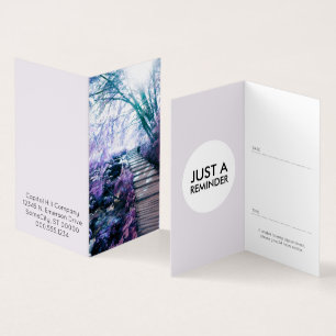 Visite carte de rendez-vous pliée de chemin enchanté