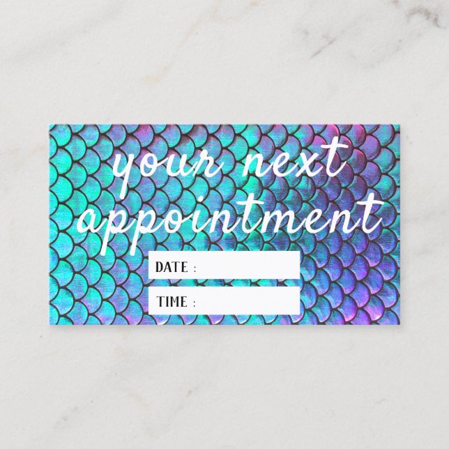 Visite carte de rendez-vous pour la texture de sirène (Devant)