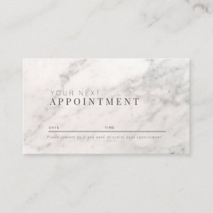 Visite Carte de rendez-vous professionnelle Marbre blanc