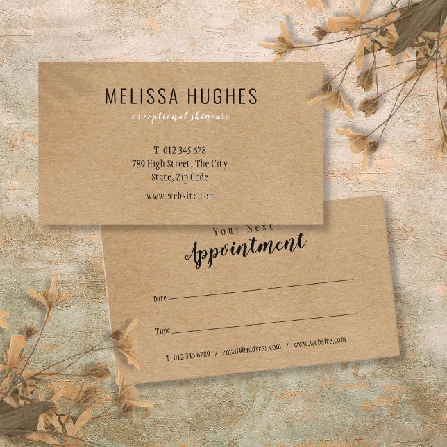 Visite Carte de rendez-vous simple et moderne Rustic Kraf (Simple Modern Rustic Kraft Appointment Card)