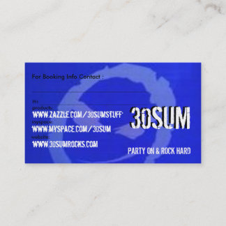 Visite CARTE de RÉSERVATION 30SUM - customisée