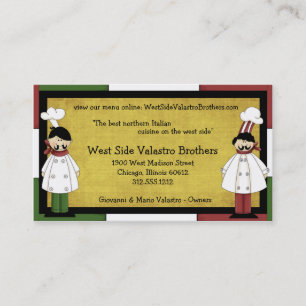 Visite Carte de restauration de deux chefs