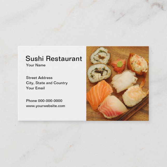 Visite Carte de restauration de sushi (Devant)