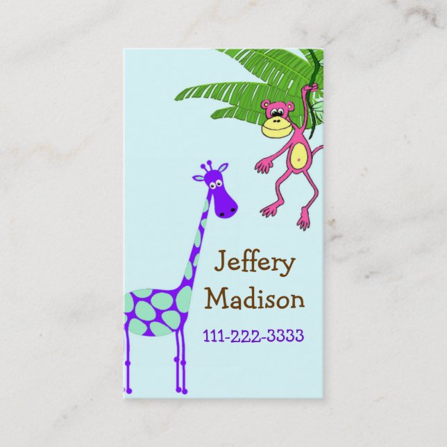 Visite Carte de sécurité de l'enfant de singe et de (Devant)