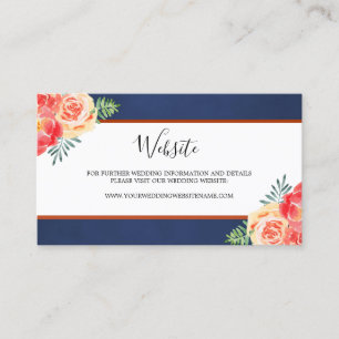 Visite Carte de site Web Mariage de la marine de corail f