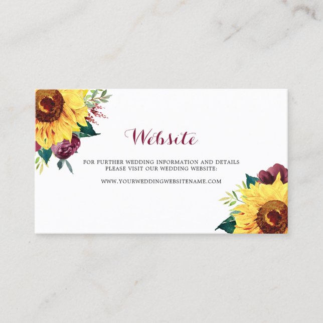 Visite Carte de site Web Mariage Floral de fleurs d'aquar (Devant)