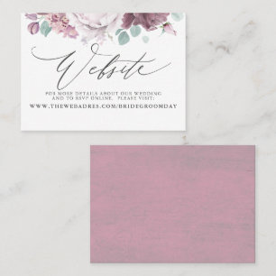 Visite Carte de site Web Mariage Floral Mauve