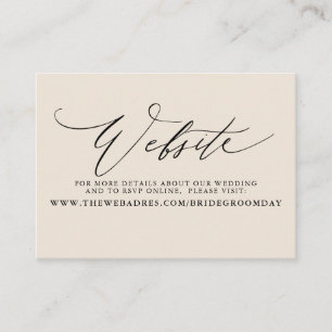 Visite Carte de site Web minimaliste de Mariage de script