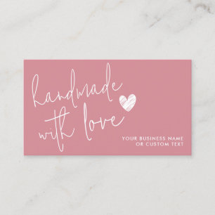 Visite Carte de soin de bijou fait main avec amour rose c