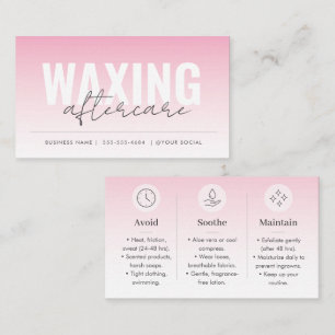 Visite Carte de soins après épilation rose pour salon d'e