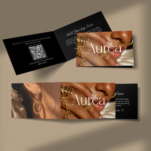Visite Carte de soins de bijoux pliée photo moderne
