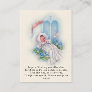 Visite Carte de souvenir de baptême de bébé Ange Prière S