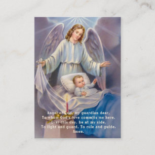 Visite Carte de souvenir de baptême de bébé Ange Prière S