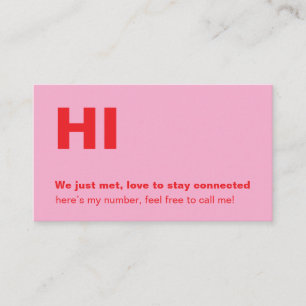 Visite Carte de style appel à moi drôle rouge rose