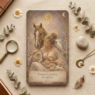 Visite Carte de Tarot Femme Céleste Soleil Lune Garde d'A