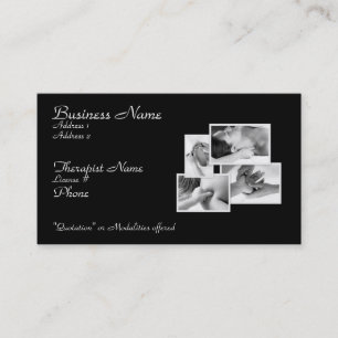 Visite Carte de thérapeute de carrosserie de massage
