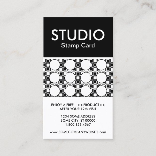 Visite carte de timbre studio (Devant)