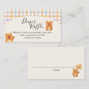 Visite Carte de tirage au sort de couche pour bébé capyba