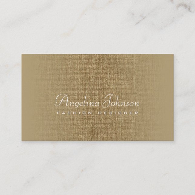 Visite Carte de toile en bronze simple de couturier (Devant)