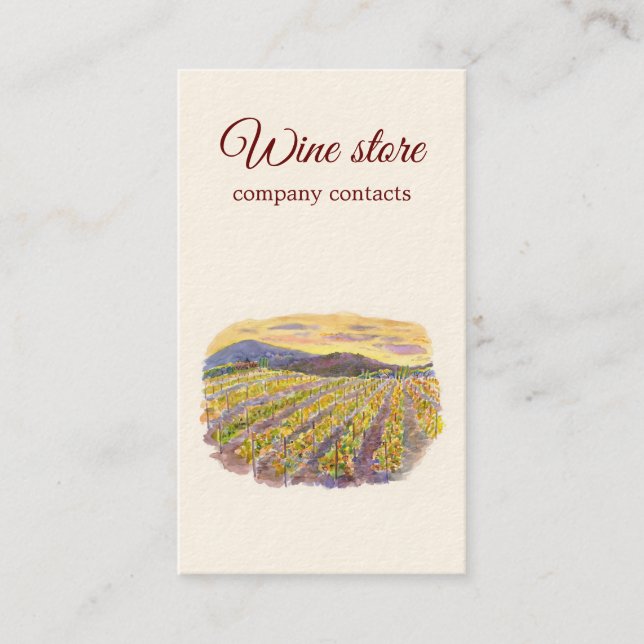 Visite Carte de vignes aquarelle (Devant)