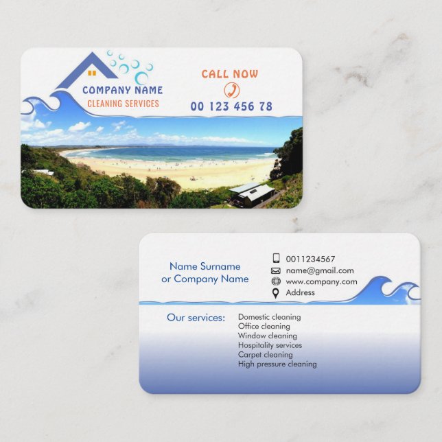 Visite Carte d'entreprise de services de nettoyage (Devant / Derrière)