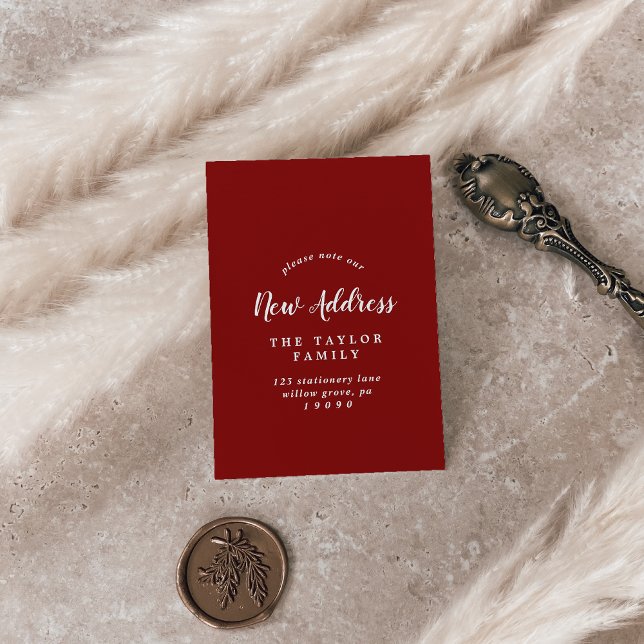 Visite Carte d'insertion de changement d'adresse en rouge (Créateur téléchargé)