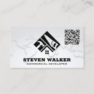 Visite Carte du monde   Logo de construction   Code QR