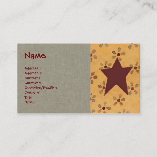 Visite Carte florale primitive de profil (Devant)