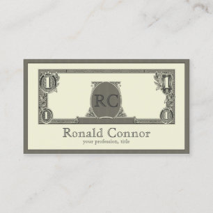 Visite Carte fraîche décorée d'un monogramme royale de