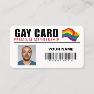 Visite Carte Gay Personnalisée Identité de Membre Premium
